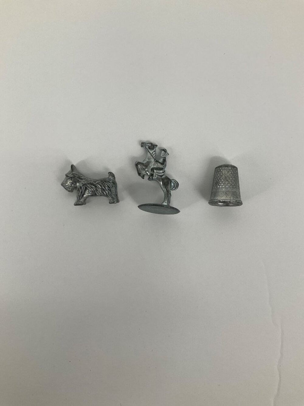 Monopoly Money Game Replacement Parts Tokens 3 Pieces Total Thimble, Scottie Dog